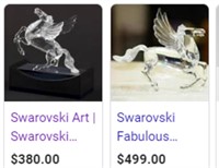 T - SWAROVSKI CRYSTAL PEGASUS FIGURINE 6"T (L61)