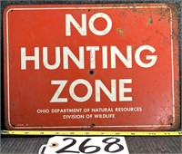 No Hunting Zone Metal Park Sign