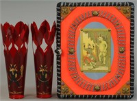 TWO CELLULOID KRAMPUS CANDY CONTAINERS & KRAMPUS