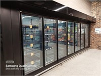 7 Heated Glass Door Coolroom, 7 Bay Racks, Fans