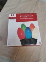 Holiday home ceramic bulb light set look new