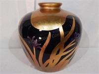 Contemporary Ceramic Pot.Black & Gold