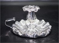 Good decorative silver plate candle holder