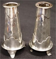Pair of  Art Nouveau silver plate vases