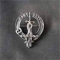 Antique sterling silver Mackay clan crest