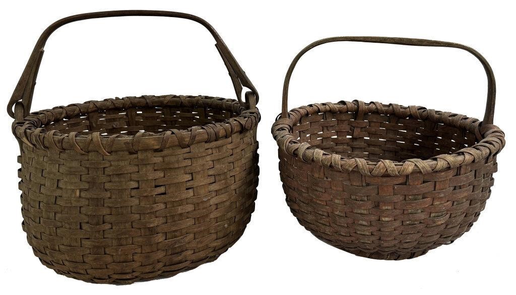 TWO NEW YORK STATE  19THC. BASKETS, 14 1/2" W X 9"