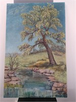 Hand Painted Canvas of Tree/Brook by Katie West