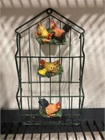 Rooster Hanging Basket Decor NEW