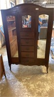 Vintage closet with drawers and mirrors