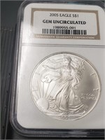 USA American SILVER EAGLE 2005 GEM UNC