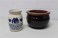 2 Clay Flower Pots 12WX7d & 6WX8.5D