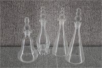 4 Imperial Glass "Candlewick" Cruets w/ Stoppers