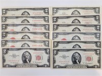 12 - $2 Legal Tender Red Seals