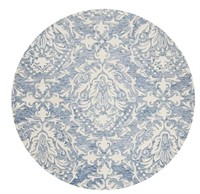 SAFAVIEH Blossom Collection 8' Round Blue/Ivory