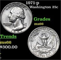 1971-p Washington Quarter 25c Grades GEM+ Unc