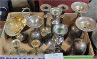 FLAT BOX OF SILVER PLATED ITEMS