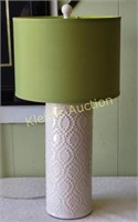 elegant ceramic lamp w/ apple green shade