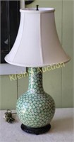 vtg chinese porcelain lamp w/ prunus flower