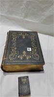 Large 1845 Bible and small 1850 Bible