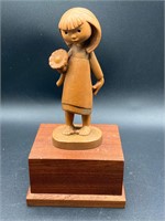 Vintage Siegfried Hafner Anri Wood Flower Girl