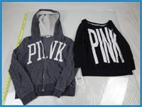 PINK- MED ZIP UP AND LARGE CREWNECK