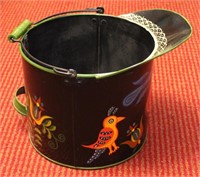 "By Johnny Claypoole" hand ptd & dec coal scuttle