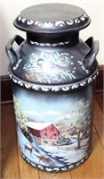 ptd decorated & signed milk can "Mary Beth"