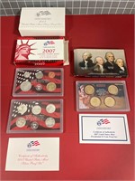 2007 US SILVER PROOF  & PRESIDENTIAL $1 PROOF SETS