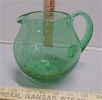 Green glass Bubble Pitcher