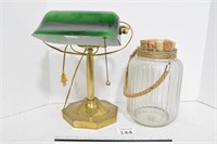 Unique Jar w/ Cork Lid & Desk Lamp