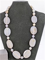 GREY AGATE & SAPPHIRE BEAD NECKLACE