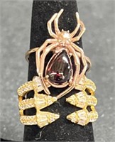 (AW) Gold Tone Ring And Spider Ring, With Costume