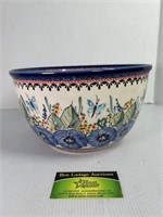 Polish Pottery Floral Mixing Bowl