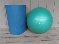F1) Exercise Ball and Mat, 22.75 " x 61" used