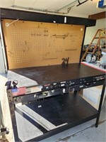 Workbench w/Peg Board, 2 drawers & Power Strip