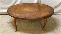Antique Burr Walnut Marquetry Inlaid Coffee Table