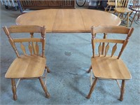 Oval Dinner Table with Two Matching Chairs and