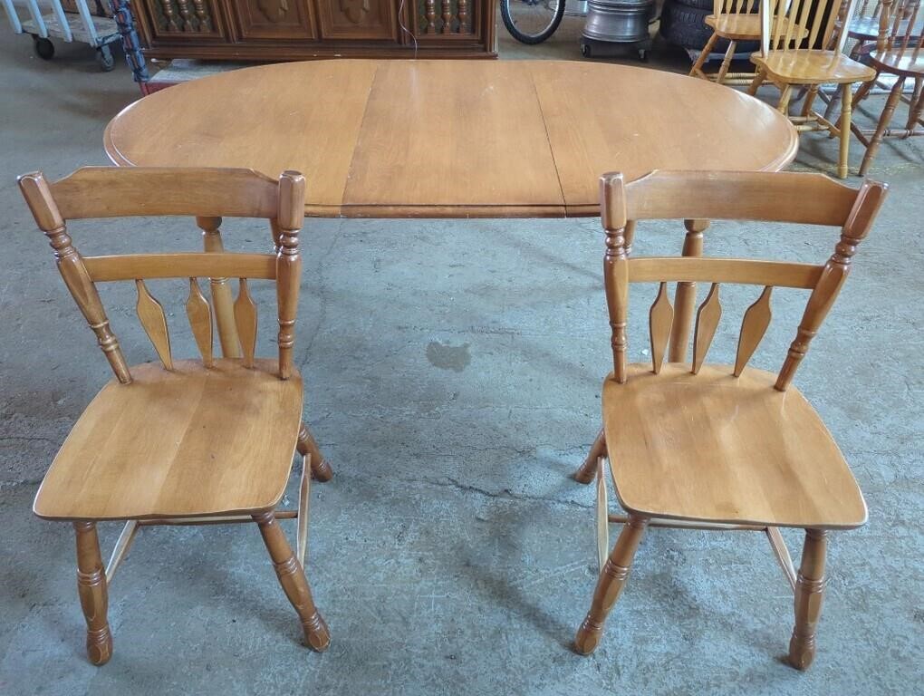 Oval Dinner Table with Two Matching Chairs and