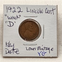 1922 Weak D Lincoln Cent