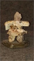 Stone Inuksuk quartz figurine handcrafted in