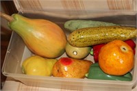 Lot of painted wooden veggies