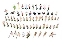 Grouping of Lead Toy Soldiers and Civilians