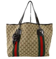 Gucci Monogram Sherry Line Tote Handbag