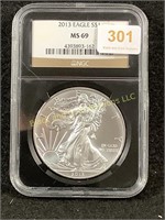 2013 American Eagle silver dollar, NGC MS 69