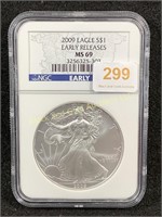 2009 American Eagle silver dollar, NGC MS 69