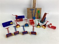 Variety of doll house, lawn tools, plastic