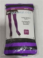 (N) Wonderland Women's Nylon Striped tights. Purpl