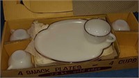 Antique snack time milk glass for serving snapset