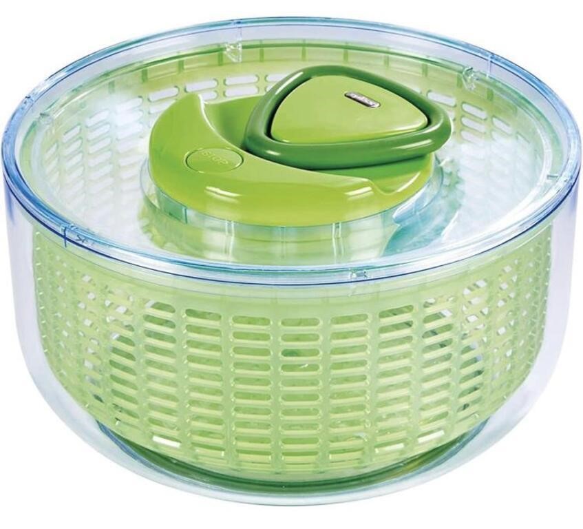 ZYLISS EASY SPIN SALAD SPINNER, LARGE, GREEN, BPA