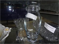 Art Glass Crystal Vase, Danish Vase & Spoon Holder